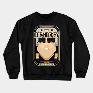 Ice Hockey Black and Yellow - Faceov Puckslapper - Victor version Crewneck Sweatshirt